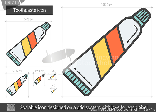 Image of Toothpaste line icon.