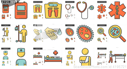 Image of Medicine line icon set.