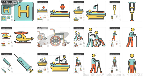 Image of Medicine line icon set.