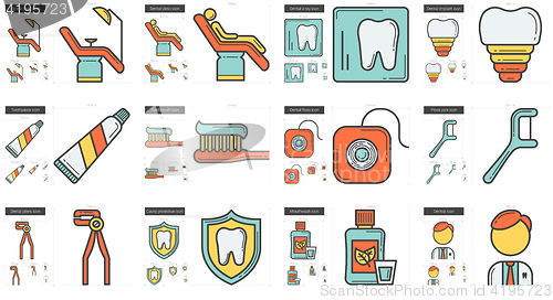 Image of Stomatology line icon set.