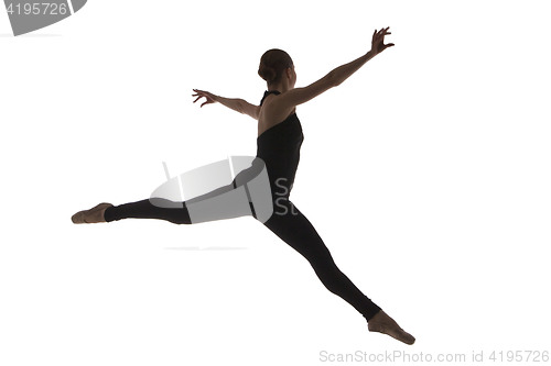 Image of young modern ballet dancer isolated on white background