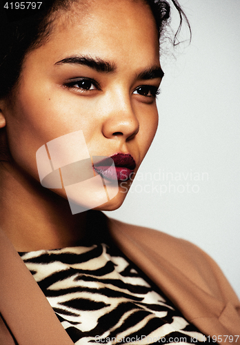 Image of young pretty african american teenage girl with fashion make up, lifestyle people concept 