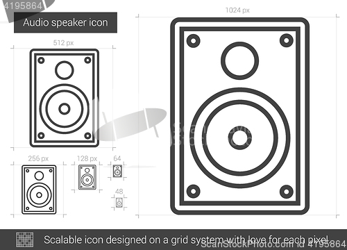 Image of Audio speaker line icon.