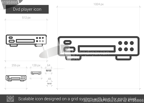 Image of Dvd player line icon.