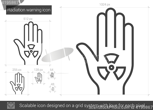 Image of Radiation warning line icon.