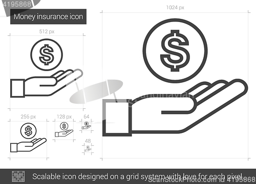 Image of Money insurance line icon.