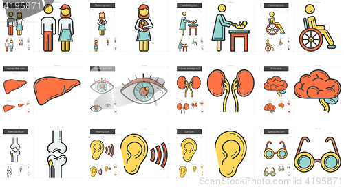 Image of Medicine line icon set.