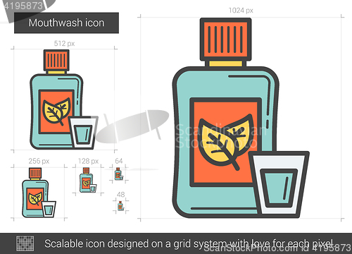 Image of Mouthwash line icon.