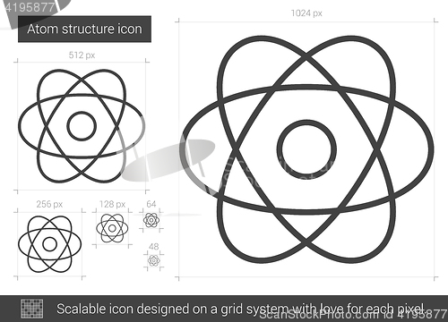 Image of Atom structure line icon.