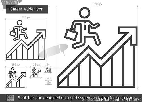 Image of Career ladder line icon.
