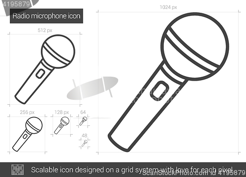 Image of Radio microphone line icon.