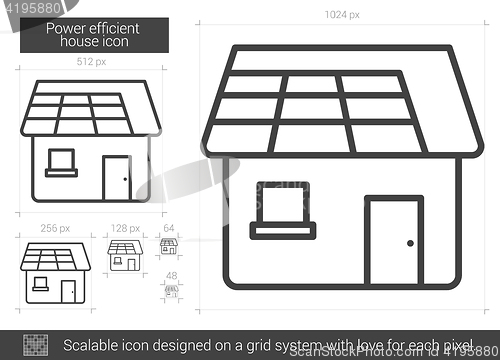 Image of Power efficient house line icon.