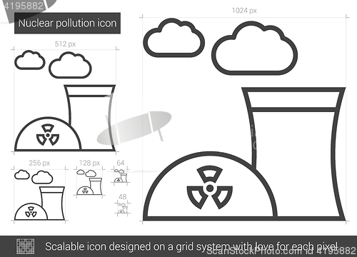 Image of Nuclear pollution line icon.