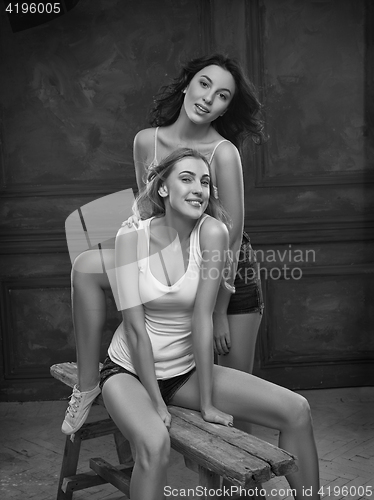 Image of Two beautiful women in erotic lingerie