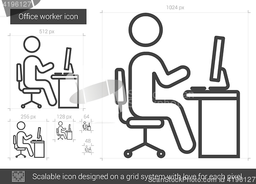 Image of Office worker line icon.