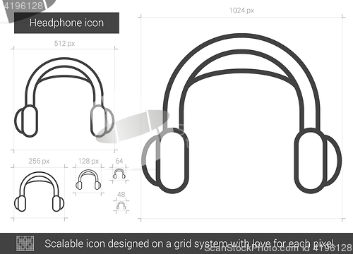 Image of Headphone line icon.