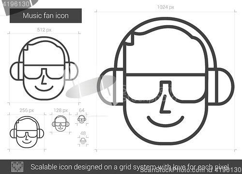 Image of Music fan line icon.