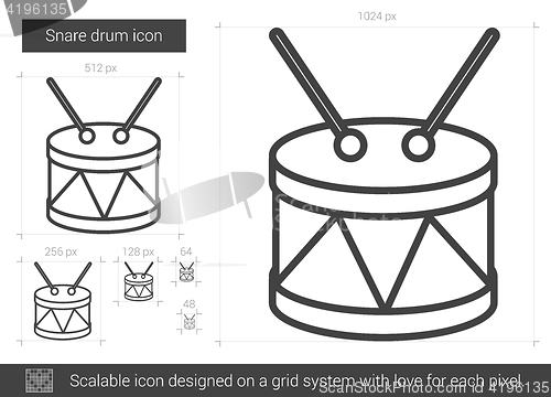 Image of Snare drum line icon.