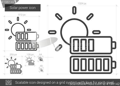 Image of Solar power line icon.