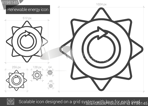 Image of Renewable energy line icon.