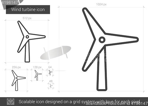 Image of Wind turbine line icon.