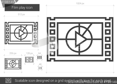 Image of Film play line icon.