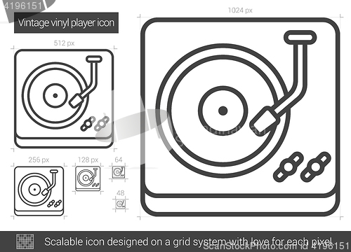 Image of Vintage vinyl player line icon.