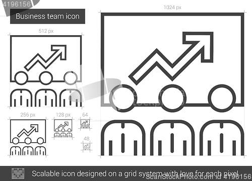 Image of Business team line icon.