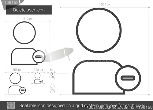 Image of Delete user line icon.