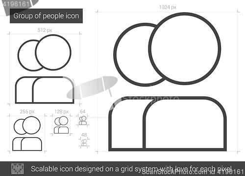 Image of Group of people line icon.