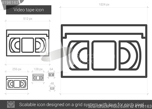 Image of Video tape line icon.