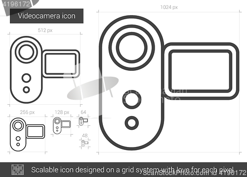 Image of Videocamera line icon.