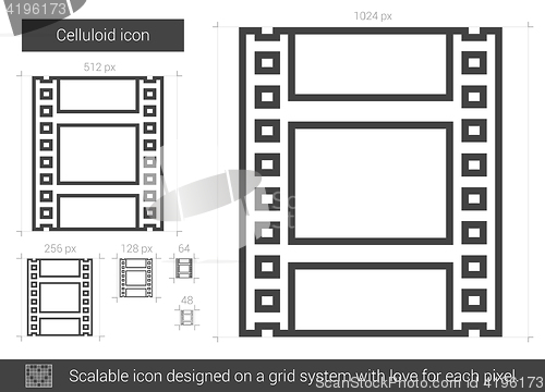 Image of Celluloid line icon.