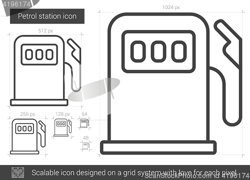 Image of Petrol station line icon.