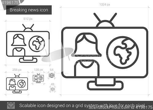 Image of Breaking news line icon.