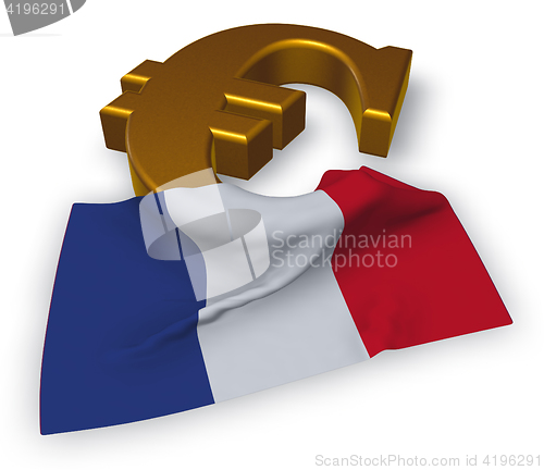 Image of euro symbol and french flag - 3d illustration