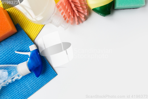 Image of cleaning stuff on white background