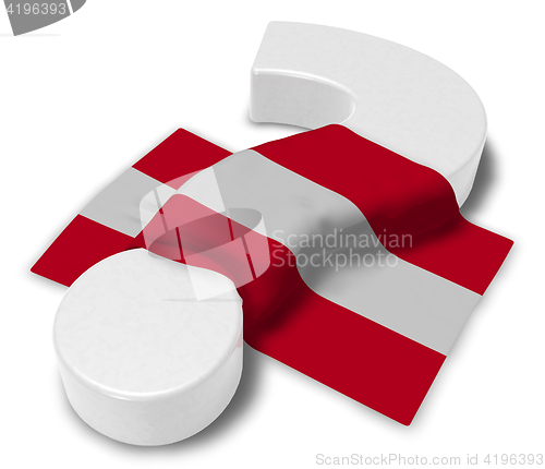 Image of question mark and flag of austria - 3d illustration