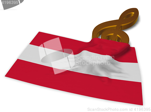 Image of clef symbol and austrian flag - 3d rendering