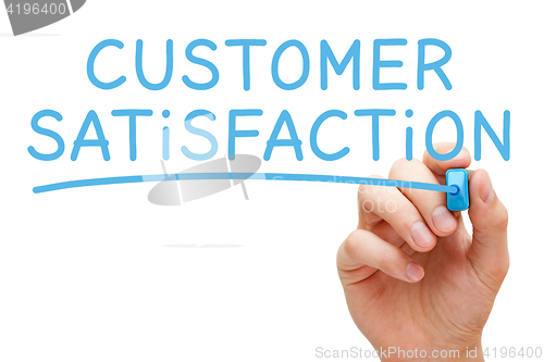 Image of Customer Satisfaction Handwritten With Blue Marker