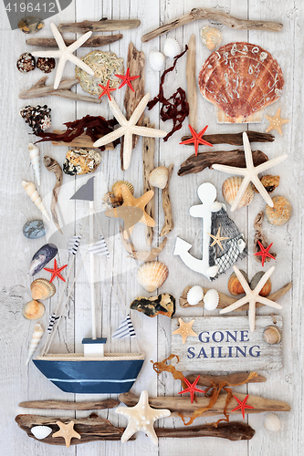 Image of Sailing Themed Seaside Abstract 