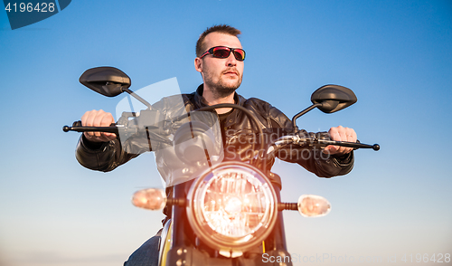 Image of Biker on a motorcycle