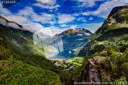 Image of Geiranger fjord, Norway.