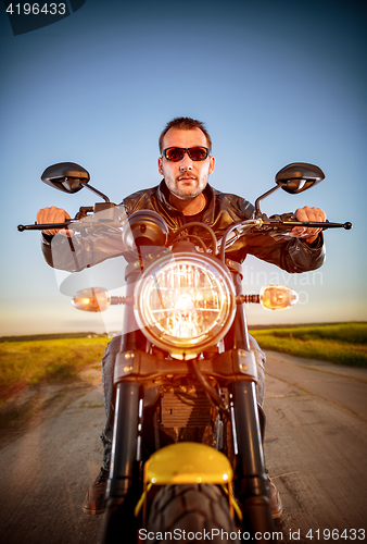 Image of Biker on a motorcycle