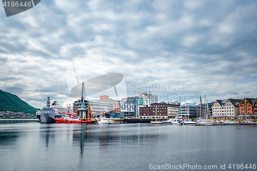 Image of View of a marina in Tromso, North Norway