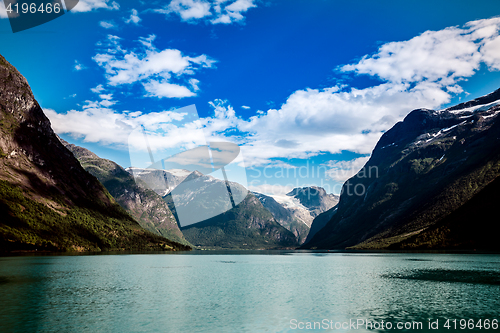 Image of lovatnet lake Beautiful Nature Norway.