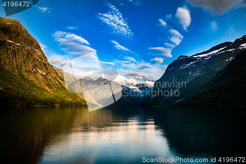 Image of lovatnet lake Beautiful Nature Norway.