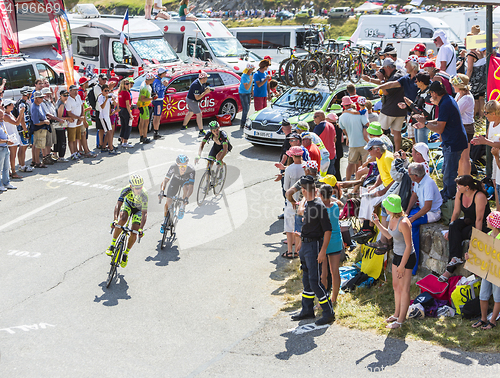 Image of Three Cyclists on Col du Glandon - Tour de France 2015