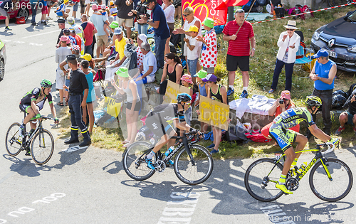 Image of Three Cyclists on Col du Glandon - Tour de France 2015