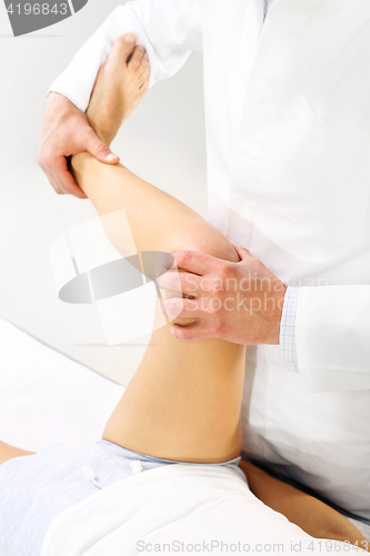 Image of Rehabilitation clinic. Massage calf